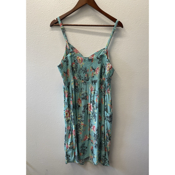 Torrid Challis Dress Plus Size 3 3X Green Floral Skull Print Whimsygoth Pin up - Picture 2 of 7